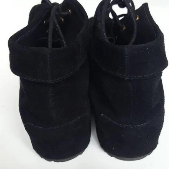 SUDINI New JENNA Womens 10 Suede Leather Comfort Stylish Wedge Bootie Boot BLACK - Picture 7 of 11